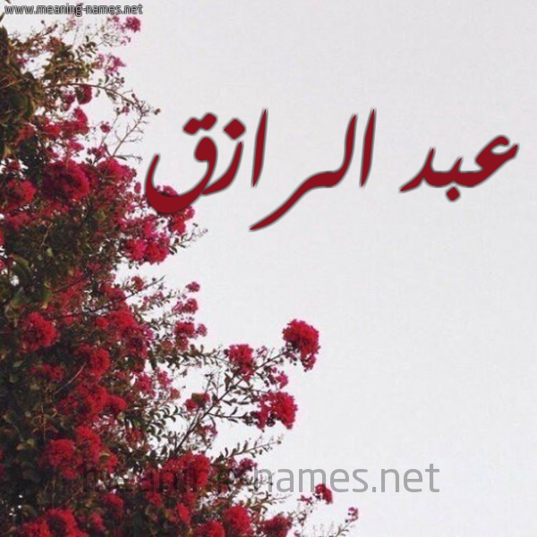 شكل 18 صوره الورد الأحمر للإسم بخط رقعة صورة اسم عبد الرازق Abd-Alrazq